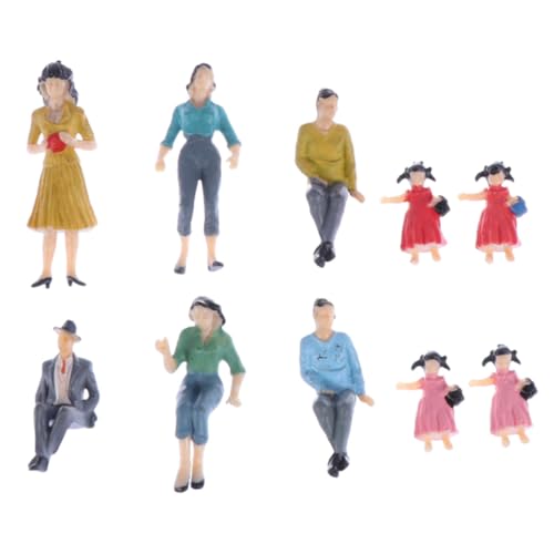 Tofficu 10 Stück Teiliges Bemalte Plastikfiguren Miniatur Menschen Figuren für Modelleisenbahn Architektur Landschaft Schulprojekte Farbig Zufällige Posen Realistische Zufällige Farbe von Tofficu