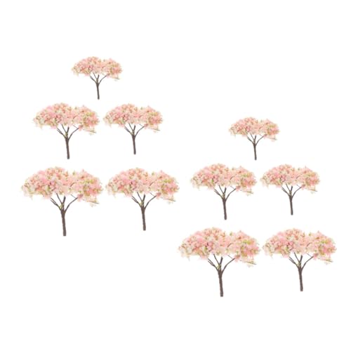 Tofficu 10 Stück Teiliges Miniatur Kirschblütenbaum Künstliche Mini Bäume für Mikro Landschaftsbau Sandtisch Dekoration Frühling Garten Ornament Baumschmuck von Tofficu