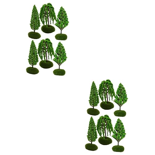 Tofficu 12 STK Baummodell Mini-landschaftsmodell Künstlicher Baum Zug Eisenbahnen Bäume Miniaturpflanzen Mini-Fake-Pflanzen Mini-modellbäume Mini-dekor Einstellen Ob11 Klein Plastik von Tofficu