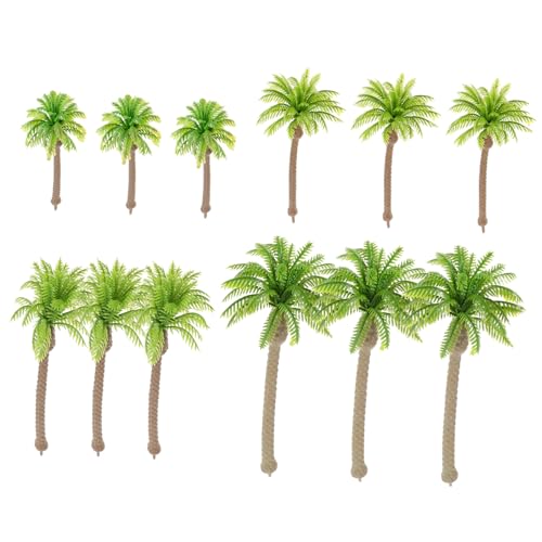 Tofficu 12 Stück Miniatur Kokospalmen Modell Höhe Realistische Sandtisch Pflanzen für Modellbau Landschaft DIY Mikro Baum Dekoration für Architektur und Garten von Tofficu