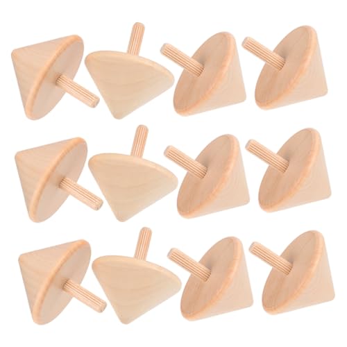 Tofficu 15 Stück Teiliges Holz zum Bemalen für DIY Holzspintop Fördert Feinmotorik Konzentration und Gemeinsames Basteln Kinderhandwerksprojekt von Tofficu