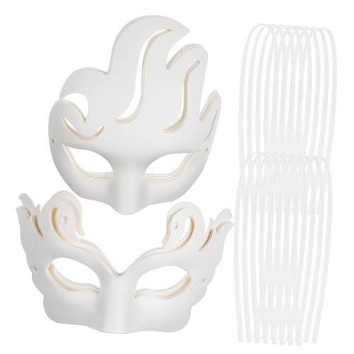 Tofficu 16 Stück Teiliges DIY Weißes Papier Masken Phoenix Schwan Design Unbemalt Leicht zu Bemalen Masquerade Party Supplies für Karneval Halloween Kostümfest von Tofficu