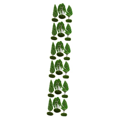 Tofficu 18 STK Baummodell Mini-zubehör Mini-züge Mini-Fake-Pflanzen Mini-sandtisch-Modell Mini-landschaftsmodell Miniatur-landschaftsbäume Mini-Spielzeug Materialien Plastik Bahn Ob11 von Tofficu