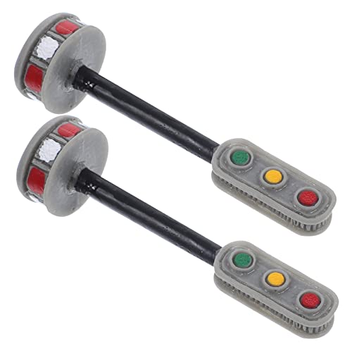 Tofficu 2 Stück Ampelmodell Spurweite LED Leuchtende Mini Straße Außenhaus Straße Solar Pavillon Klebeband Taschenlampe Signal Kits Autos N Licht Modelleisenbahn Licht von Tofficu
