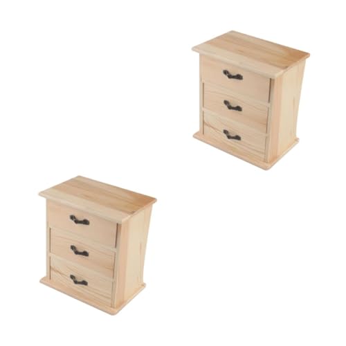 Tofficu 2 Stück Miniatur Möbel für Puppenhäuser Holz Organizer mit Schubladen Dreistufiger Schreibtisch Organizer für Büro und Schlafzimmer Stilvolle Aufbewahrungslösung für Öle und von Tofficu