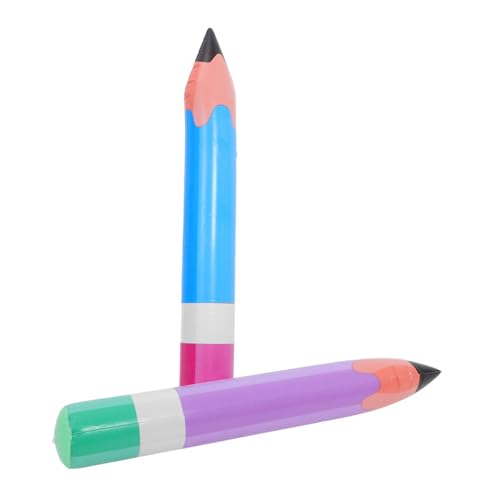 Tofficu 2 Stück Teiliges Aufblasbare Riesen Buntstifte Blau und Lila PVC Geburtstags Partydeko Vielseitige Schul und Festdekoration Einfach zu Entleeren und Platzsparend zu Verstauen von Tofficu
