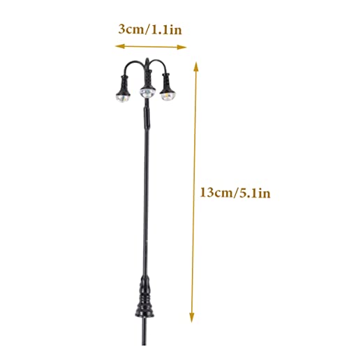 Tofficu 2 Stück Teiliges Miniatur Straßenlaternen Flammige Modell Lampen für Sandtisch Diorama Warme LED Beleuchtung Schwarze Mini Landschaftsbeleuchtung für Modellhäuser und von Tofficu