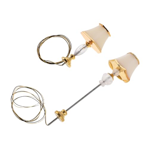 Tofficu 2 Stück Vintage Puppenhaus Leuchte Romantische Europäische Bodenlampe für DIY Bastelprojekte und Nächtliche Präsentationen Höhe von Tofficu