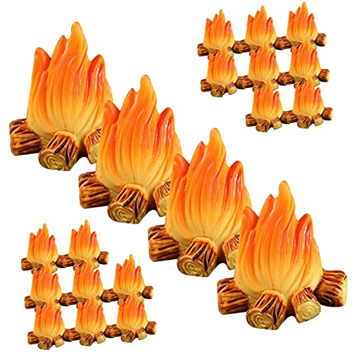 Tofficu 20 Stück Feuerschmuck Campingschilder Tu So, Als Würdest Du Lagerfeuer Elektrischer Kamin Puppenmöbel Im Maßstab 1:6 Gefälschtes Lagerfeuermodell Lagerfeuerzubehör Harz von Tofficu