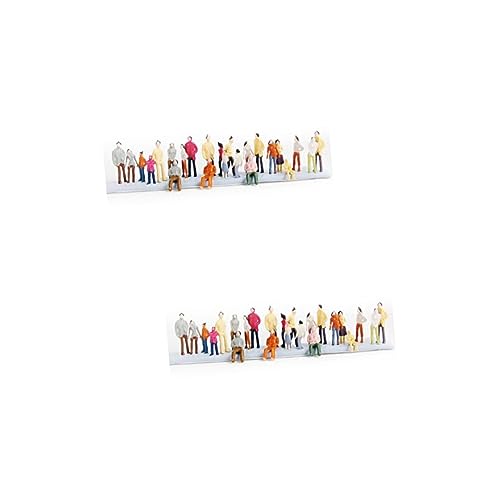 Tofficu 200 STK mehrfarbige Menschenfiguren Formen Mehrfarbig bemalte Form Modell plastiktisch Plastic Toys Statue Schimmel Personenfiguren im Maßstab 1:150 Menschen Zahlen Mini Marionette von Tofficu