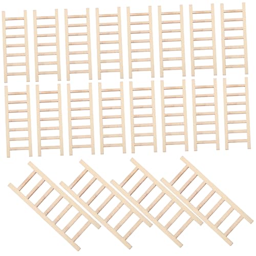Tofficu 20St Simulation von Leiterornamenten mehrere Zubehör Leiter Steigleitung wohnaccessoires mini Leiter Kleine Holzleiter-Dekorküche Mini-Stufenleiter-Ornamente aus Holz hölzern Beige von Tofficu
