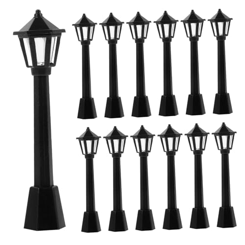 Tofficu 25 Stück Teiliges Straßenlampen Vintage Gartenbeleuchtung für Mini Häuser Dekorative Mini Straßenlampen für Realistische Szenen von Tofficu