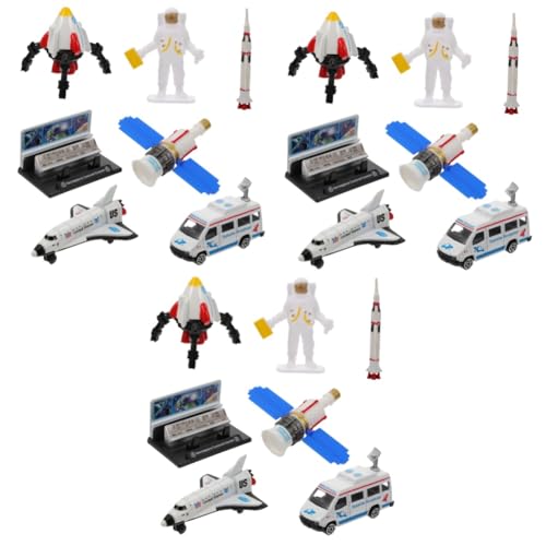 Tofficu 3 Sätze Luft- Und Raumfahrtmodell Flugzeugmodell Space Rover-Spielzeug 3D-Modell Astronaut Weltraum-actionfiguren Pädagogisches Spielzeug Modelle Weiß Wagen Kind Legierung Pendeln von Tofficu