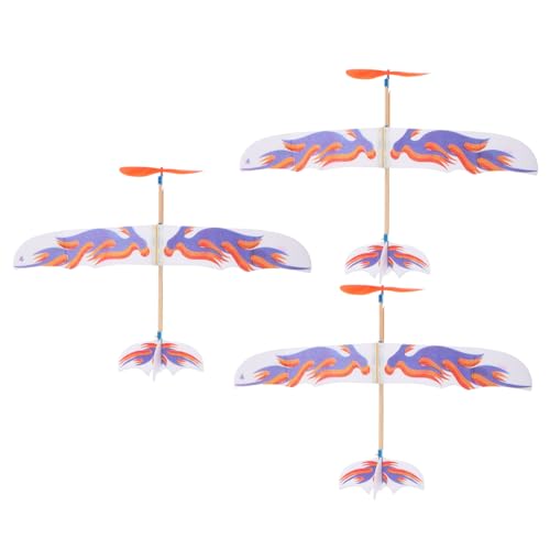 Tofficu 3 Stück Teiliges DIY Flugzeugmodell mit Gummibandantrieb Vogel Design Leichtes Langlebiges Material Pädagogisches Flugzeug für Eltern Junge Mädchen Aktivitäten von Tofficu