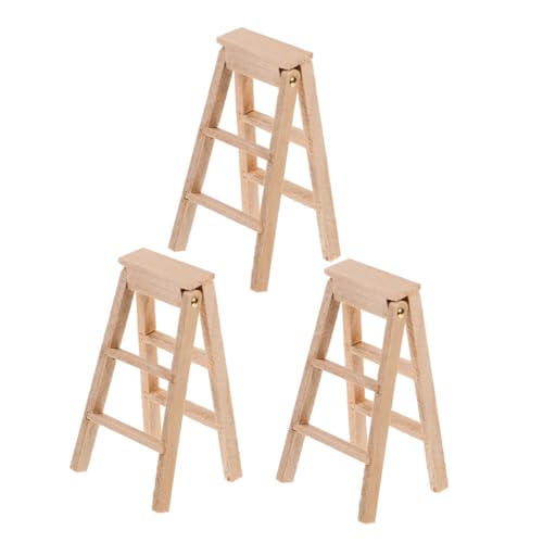 Tofficu Miniatur-Leiter-Set – 3-teilige Bastelleitern Für Puppenhaus Unfertiges Holzspielzeug Und Ergänzung von Tofficu