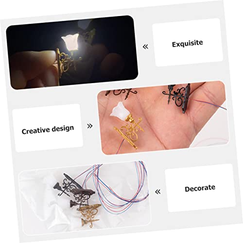 Tofficu 4 Stück Miniatur Wandlampe Weiß Licht Miniatur Sandtisch Dekoration Architektur Modell Wandleuchte DIY Puppenhaus Zubehör für Mini Haus Szenen Langlebig und Dekorativ von Tofficu