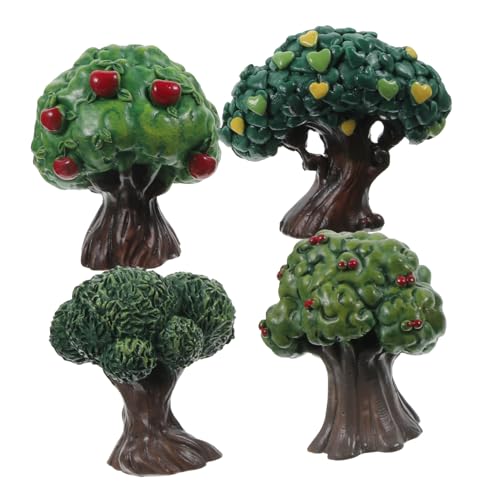 Tofficu 4 Stück Simulation Apfelbaum Zug Outdoor Gefälschte Solar Gefälschte Pflanzen Modell Künstliche Pflanzen Baum Terrarium Ranken Bäume Künstlicher Baum Kiefer Luft von Tofficu