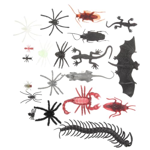 Tofficu 40Stücke Insektenfiguren Simulierte Insekten Ornamente für Halloween Mikro Landschaftsdekorationen Lernspielzeug für Dekoideen von Tofficu