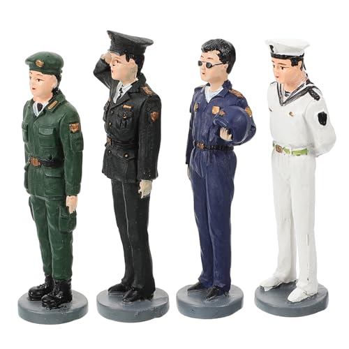Tofficu 4er Set Sandtischfiguren Klein Modelle Zahlen Menschen Szene Bausätze Miniatur Minis Bausatz Soldatenfiguren Mini-Soldaten-spielset Spielzeugsoldaten Soldat Spielset Harz von Tofficu