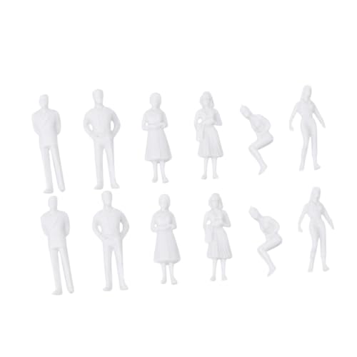Tofficu 5 Sätze Weiße Menschenfiguren Miniatur Schulprojektmodell Menschen Zahlen Modelle des Krabbenreichs Mini-Menschen-Modelle Lebensechte Modelle Nummer Mini-puppenhaus Schurke Statue von Tofficu