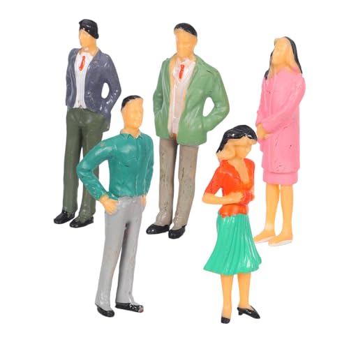 Tofficu 5 Stück Miniatur Menschen Figuren Farbig Bemalt Realistische Posen Detailreiche Miniaturfiguren für Modelleisenbahn Dioramen Architekturmodelle und Bastelprojekte von Tofficu