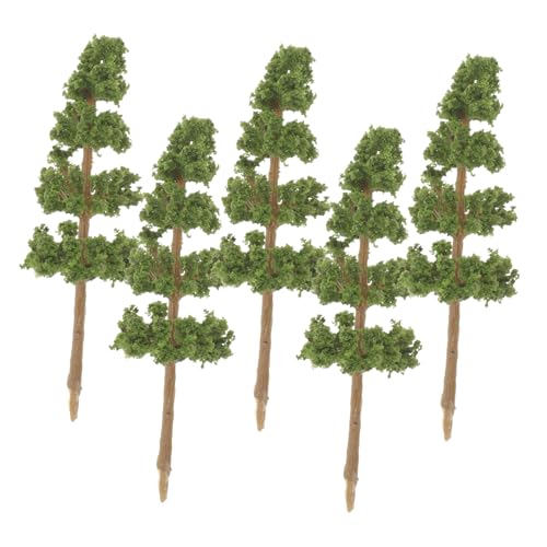 Tofficu 5 Stück Modellbaum drinnen Simulationsbaummodell Mini-Landschaftsbaummodell Mini-Baummodell Artificial Tree Pflanzen künstliche Mini-Landschaftsmodell Miniaturbaum Plastik Green von Tofficu