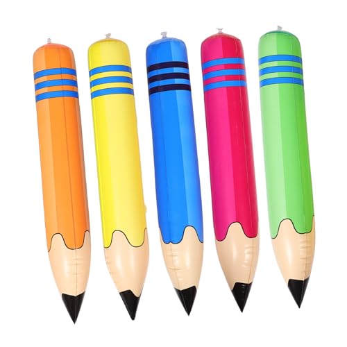 Tofficu 5 Stück Riesiger Aufblasbarer Bleistift PVC Buntstift für Kindergarten Klassenzimmer Dekoration Sicheres und Leichtes für Kreative Lernaktivitäten von Tofficu