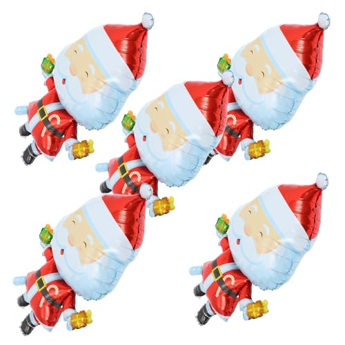 Tofficu 5er-pack Weihnachtsdekorationen Mit Weihnachtsmann-ballons Weihnachtsparty-zubehör Aus Aluminiumfolie Festliche Ballondekorationen Für Zuhause Und Party von Tofficu