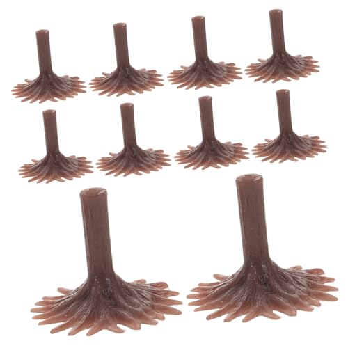 Tofficu 50 Stück Modellbaumfüße Baumbasishalter Miniatur-Landschaftsmodell Modelllandschaft Bauen Modellbäume für Dioramen Mikro-Landschaftsbaum Zubehör für Modellbäume Plastik Brown von Tofficu