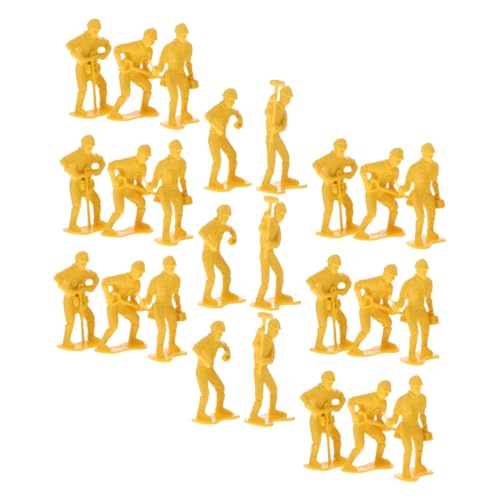 Tofficu 54 Stück Teiliges Engineering Man Modell Spielset Realistische Plastikfiguren für Miniaturarbeiter für und Sammeln für Junge Mädchen von Tofficu