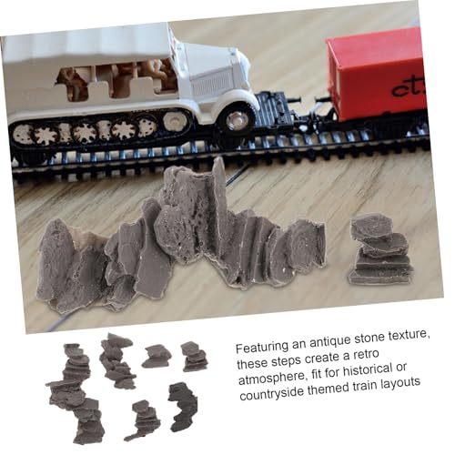Tofficu 6 Stück Teiliges Miniatur Stein-treppen Antiker Optik Robuste Gartenstufen für Dioramen Detailgetreue Miniaturpfad Modelleisenbahn und Sandtisch-Dekoration von Tofficu