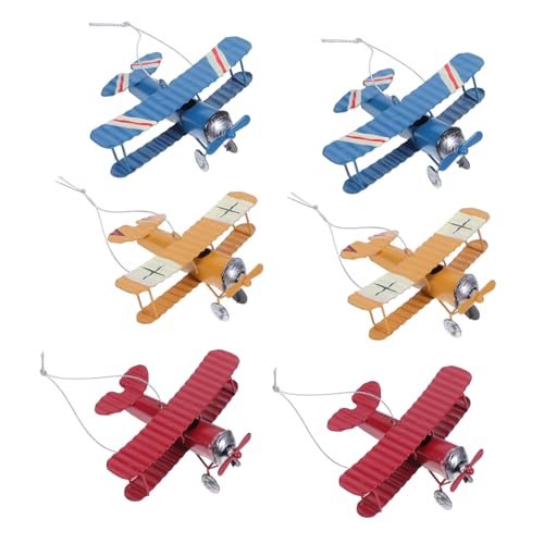 Tofficu 6 Stück Teiliges Vintage Flugzeug Deko Eisen Robustes Retro Flugzeug Modell Vielseitige Tischdekoration für Büro und Bunte Retro Flugzeugfiguren als Geburtstagsgeschenk von Tofficu