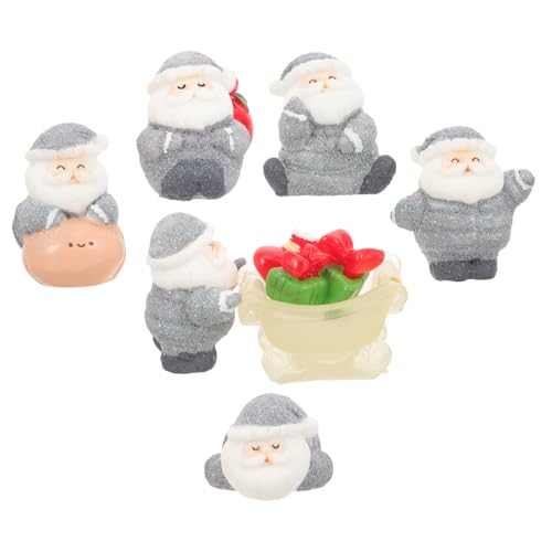 Tofficu 8 Stück Schlitten Weihnachtsmann Schnee Landschaftsbau Dekoration Zubehör Kleine Ornamente 8 Stück Weihnachtsbaum Rock Weihnachten Miniaturmodell Weihnachtsdekor von Tofficu