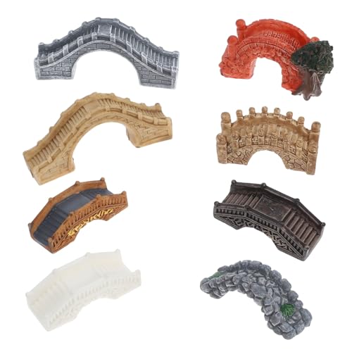 Tofficu 8 Stück Teiliges Miniaturbrücken Strapazierfähigem Harz Dekorative Accessoires für Garten Terrarien und Feengärten für Kreative Mikro Landschaften und Miniatur Dekorationen von Tofficu
