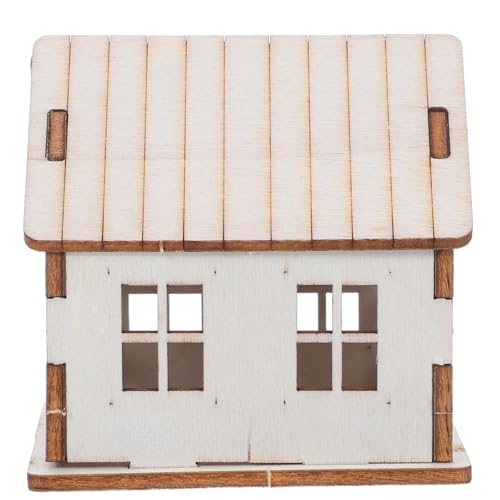 Tofficu DIY Weihnachts-holzhaus Bausatz Unfertiges Miniatur-holzmodell Puzzle für Familie Holz-Bastelset Detaillierte Handwerkskunst als Tischdeko und Wohnaccessoire von Tofficu