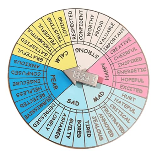 Tofficu Emotionsrad-Abzeichen bastelzeug handwerkskunst Rucksack zubehör Gefühls-Dekoration Decor Therapierad Kette Gefühle-Rad-Abzeichen Emotionen tragbares Gefühlsrad-Handwerk Legierung von Tofficu