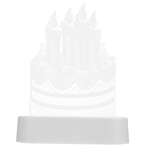 Tofficu Geburtstagsgeschenk Geburtstagstorte Lampe Kuchendekoration Kuchenverzierung LED Neon Rosa Party geburtstagstorte dekoration geführte Geburtstagskerzen Acryl Weiß von Tofficu