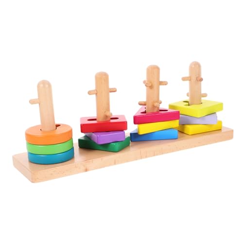 Tofficu Holz Geometrische Formen Puzzle Set Teiliges Bauklötze Lernspielzeug Fördert Kreativität Farben Zahlen Verständnis Sicher Glatt Poliert Pädagogisch von Tofficu