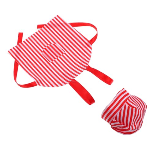 Tofficu Bastelspaß Mini-puppenkoch-Outfit Schürze Mütze Fürs Puppenhaus Und Weihnachtsaccessoires von Tofficu