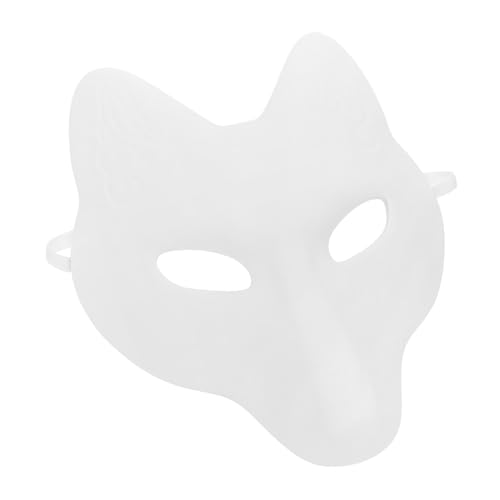 Tofficu Weiße DIY Fuchsmasken aus PU Leder und EVA Leichte Bemalbare Damenmaske für Halloween Maskenball Kostüm Party und Cosplay Einheitsgröße für Kreative Verkleidungen von Tofficu