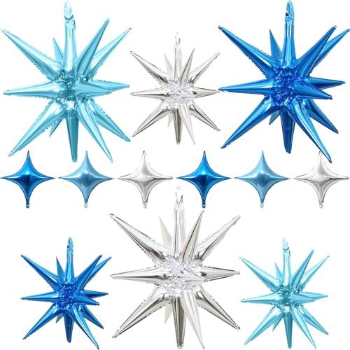 Blaue silberne Sternballons Folie 12 Stück, einteilig, 27/55.9 cm Star Explosion Ballons, Großer Spike Mylar Kegel Ballon, Feuerwerk Form Ballon für Babyparty, Jahrestag, Ruhestand, Abschlussball Blaue silberne Sternballons Folie 12 Stück, einteilig, 27/55.9 cm Star Explosion Ballons, Großer Spike Mylar Kegel Ballon, Feuerwerk Form Ballon für Babyparty, Jahrestag, Ruhestand, Abschlussball von Togvu