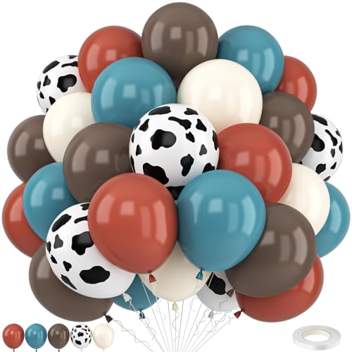 Cowboy-Western-Luftballons, 30,5 cm, Kuh-Druck, Retro, Kaffee, Braun, Schiefer, staubiger blauer Sand, weiße Luftballons für Jungen, erster Rodeo, Geburtstag, Western-Cowboy, Babyparty, Bauernhof Cowboy-Western-Luftballons, 30,5 cm, Kuh-Druck, Retro, Kaffee, Braun, Schiefer, staubiger blauer Sand, weiße Luftballons für Jungen, erster Rodeo, Geburtstag, Western-Cowboy, Babyparty, Bauernhof von Togvu