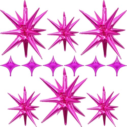 Hot Pink Star Balloons Foil 12pcs, One Piecs, 27/22 In Star Explosion Balloons, Large Spike Mylar Cone Balloon, Fireworks Shape Balloon for Birthday Engagement Valentine's Day Engagement Wedding Hot Pink Star Balloons Foil 12pcs, One Piecs, 27/22 In Star Explosion Balloons, Large Spike Mylar Cone Balloon, Fireworks Shape Balloon for Birthday Engagement Valentine's Day Engagement Wedding von Togvu