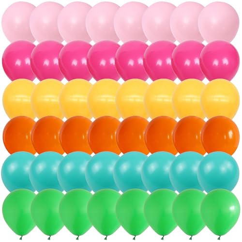 Mexikanischer Fiesta-Ballon, 60 Stück, 30,5 cm, Regenbogenfarben, Ballon für Hawaii, tropische Luau-Geburtstag, Karneval, Geburtstag, Party, Dekoration von Togvu