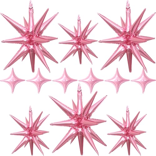 Pink Star Balloons Foil 12pcs, One Piecs, 27/22 In Star Explosion Balloons, Large Spike Mylar Cone Balloon, Fireworks Shape Balloon for Birthday Engagement Valentine's Day Bachelorette Wedding Pink Star Balloons Foil 12pcs, One Piecs, 27/22 In Star Explosion Balloons, Large Spike Mylar Cone Balloon, Fireworks Shape Balloon for Birthday Engagement Valentine's Day Bachelorette Wedding von Togvu
