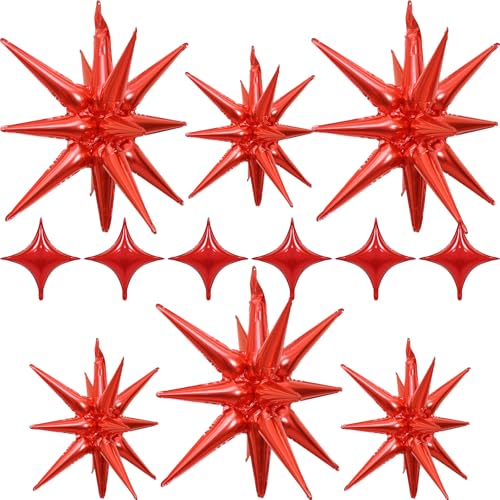 Rote Sternballons Folie 12 Stück, einteilig, 27/55.9 cm Star Explosion Ballons, Großer Spike Mylar Kegel Ballon, Feuerwerk Form Ballon Dekor für Geburtstag Verlobung Valentinstag Weihnachten Hochzeit Rote Sternballons Folie 12 Stück, einteilig, 27/55.9 cm Star Explosion Ballons, Großer Spike Mylar Kegel Ballon, Feuerwerk Form Ballon Dekor für Geburtstag Verlobung Valentinstag Weihnachten Hochzeit von Togvu