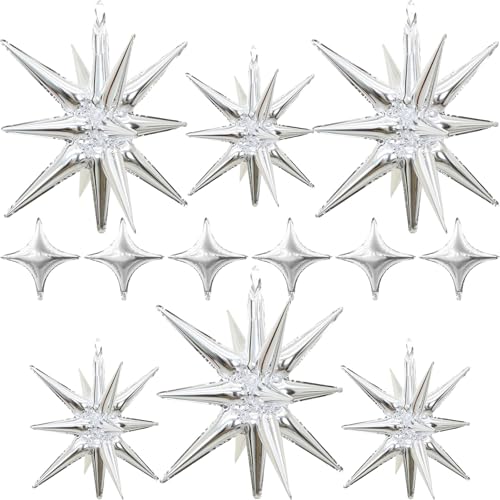 Silberne Sternballons Folie 12 Stück, einteilig, 27/55.9 cm Star Explosion Ballons, Großer Spike Mylar Kegel Ballon, Feuerwerk Form Ballon für Geburtstag Bachelorette Jahrestag Hochzeit Babyparty Silberne Sternballons Folie 12 Stück, einteilig, 27/55.9 cm Star Explosion Ballons, Großer Spike Mylar Kegel Ballon, Feuerwerk Form Ballon für Geburtstag Bachelorette Jahrestag Hochzeit Babyparty von Togvu