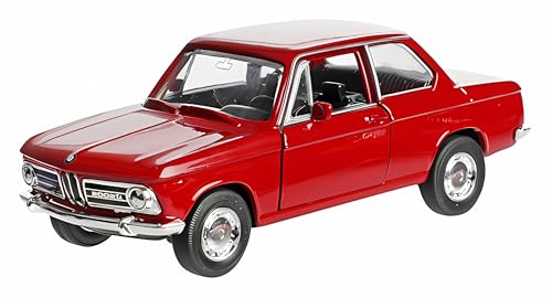 BMW 2002 ti Modellauto aus Metall 11,5cm Modell mit Rückzugmotor Auto Spielzeug Spielzeugauto Geschenk 4-Varianten Welly 44 (Rot) von Toi-Toys