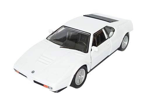 BMW M1 Modellauto 11,8cm Modell Auto aus Metall mit Rückzugmotor Spielzeugauto Spielzeug 4-Farben Welly 54 (Weiss) von Toi-Toys