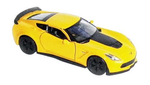Chevrolet Corvette Z06 2017 Modellauto aus Metall Modell Auto mit Rückzugmotor Spielzeugauto Spielzeug Geschenk 4-Varianten Welly 23 (Gelb) von Toi-Toys